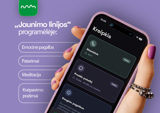 Nemokama „Jaunimo linijos“ emocinės pagalbos programėlė!