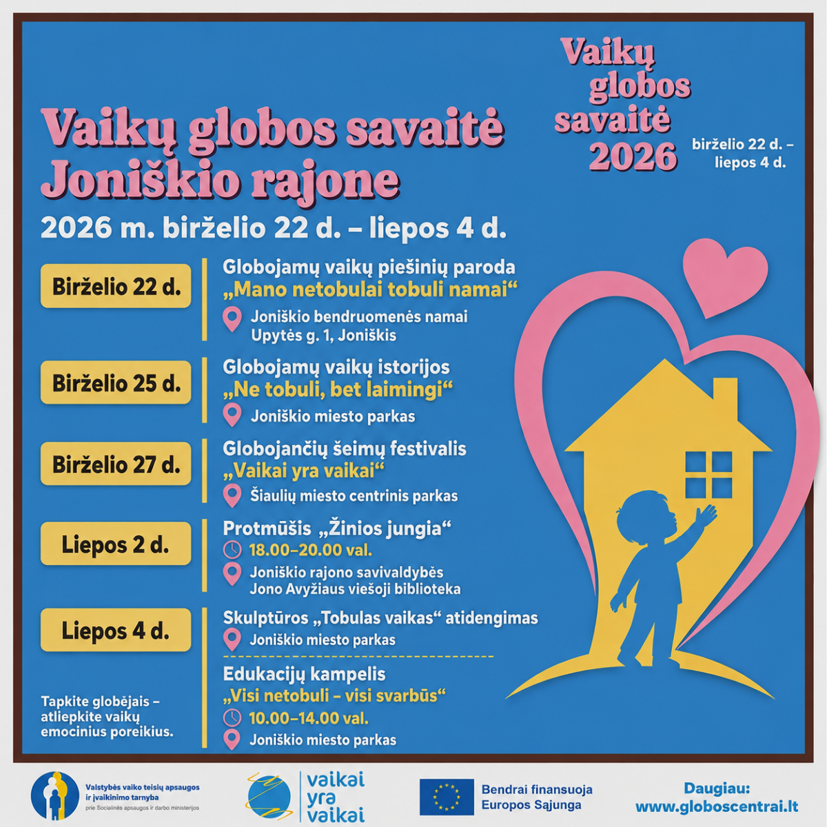 Vaikų Globos savaitės renginiai Joniškio rajone