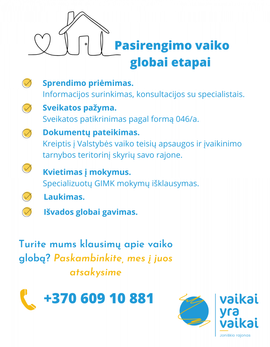 Pasirengimo vaiko globai etapai